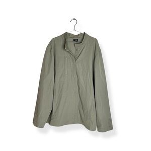 Eileen Fisher Snap Front Khaki Oversized Relaxed Fit Jacket Casual Coat
